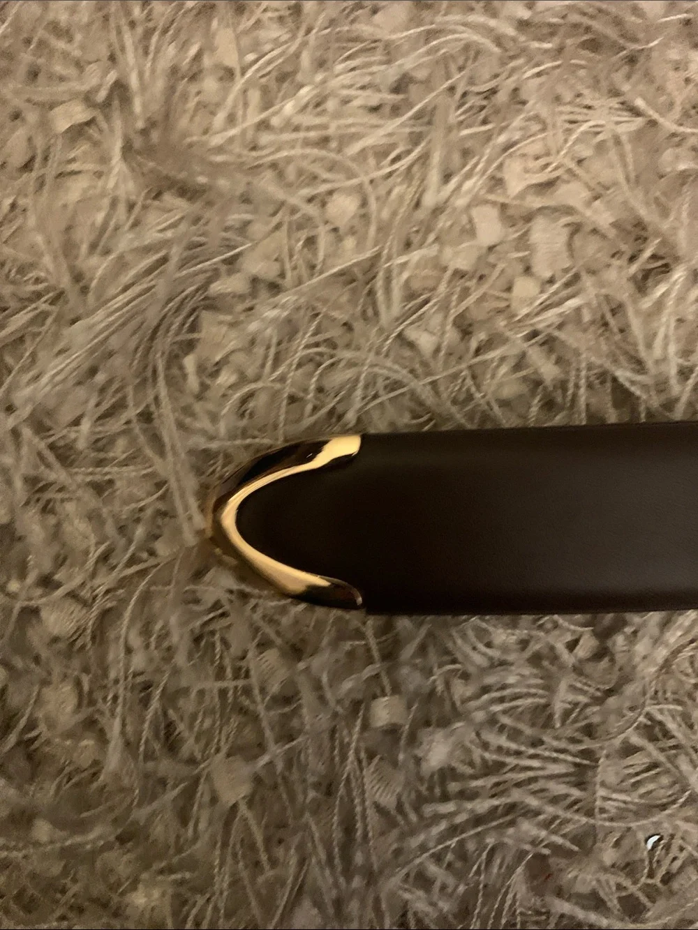 Dark Brown Leather Dress Belt with Gold Buckle - size probably XS see pics